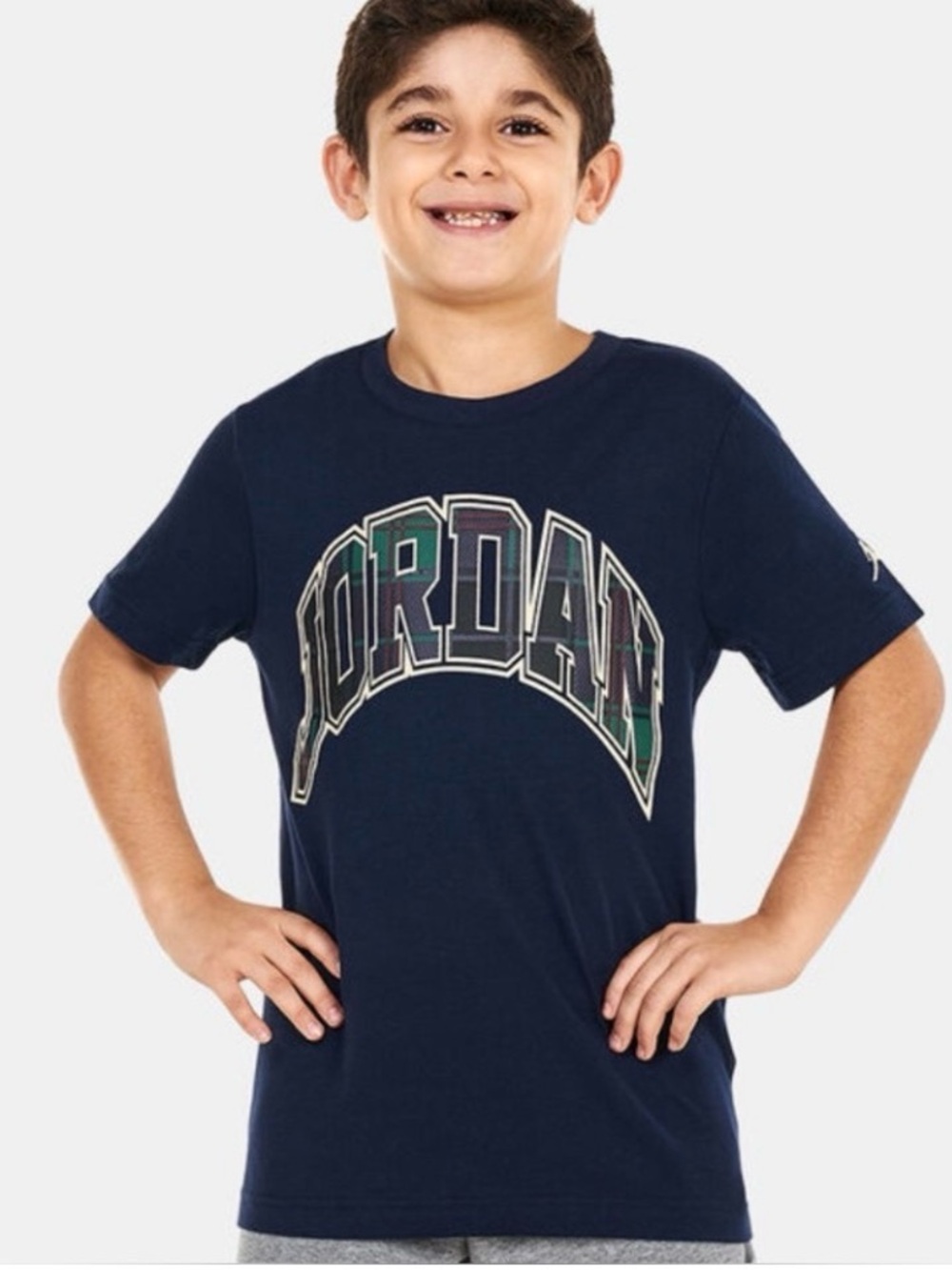 Jordan Navy Short Sleeve Tee with Arch Logo